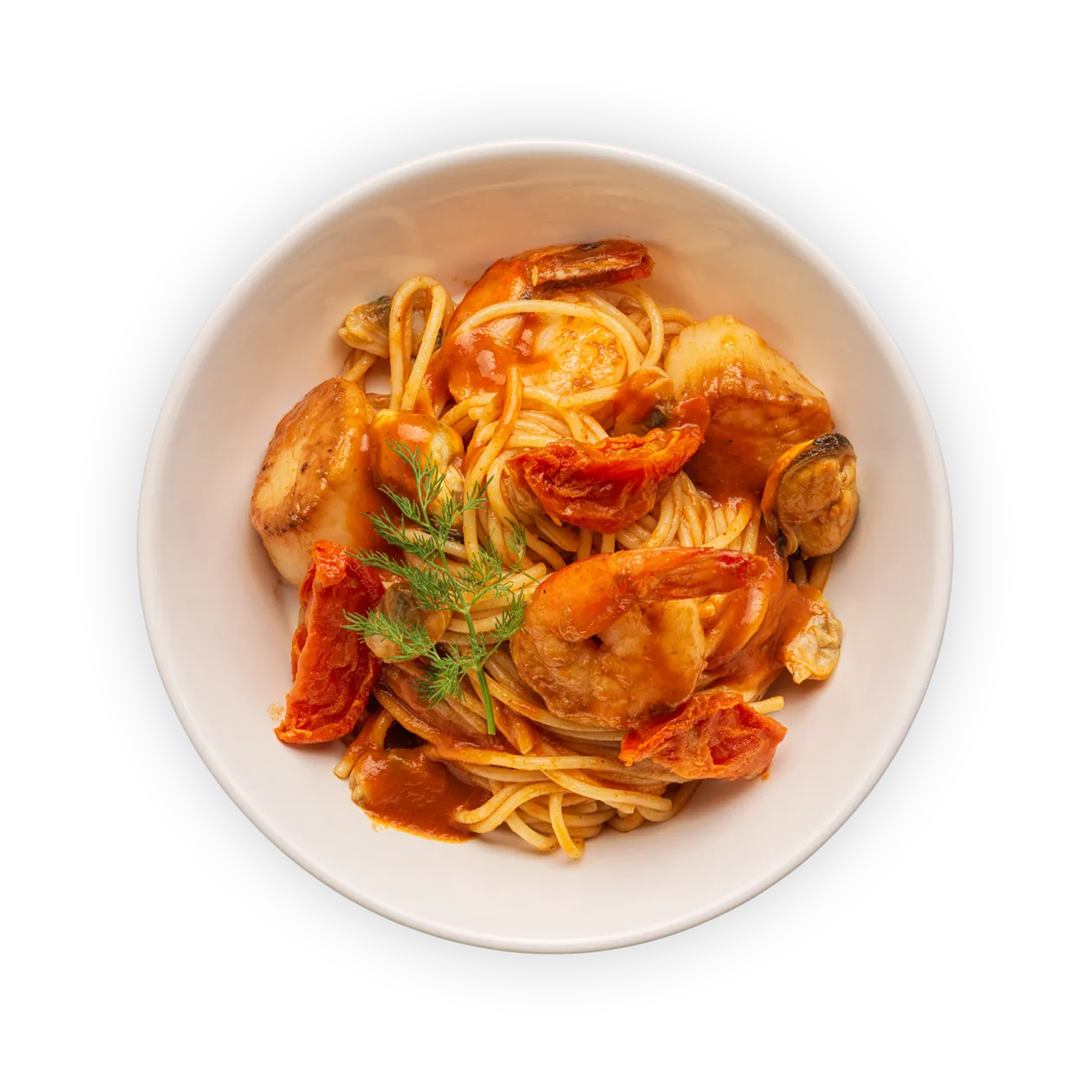 Fettuccine with lobster sauce | Seafood | Cherry tomatoes