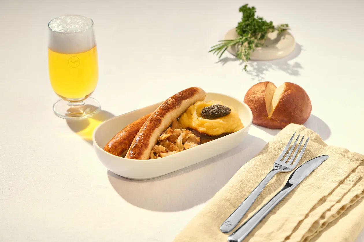 Roasted Truffled Veal Sausage | Braised Pointed Cabbage | Potato-Celeriac Puree