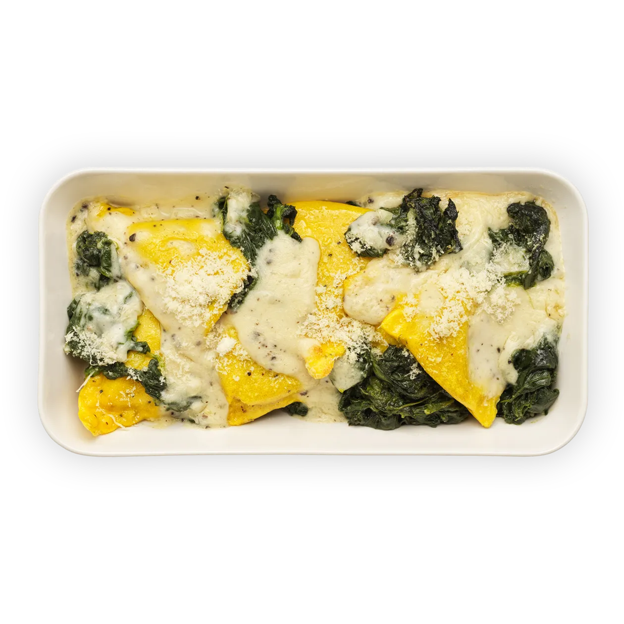 Truffle triangoli | White wine truffle sauce | Spinach and Sbrinz cheese